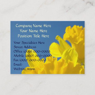 Blue Sky Custom Business Cards Daffodil Flowers
