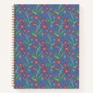 Blue Sky Dancing Watercolor Daisies Notebook