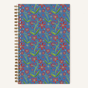 Blue Sky Dancing Watercolor Daisies Notebook