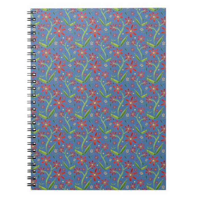 Blue Sky | Dancing Watercolor Daisies Notebook (Front)