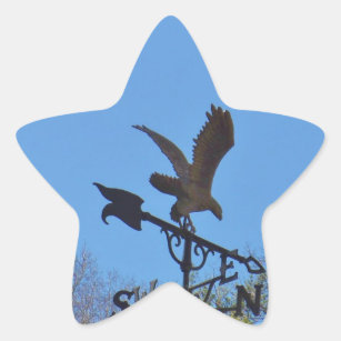 Blue sky, Eagle and Arrow Weather vane Star Sticker
