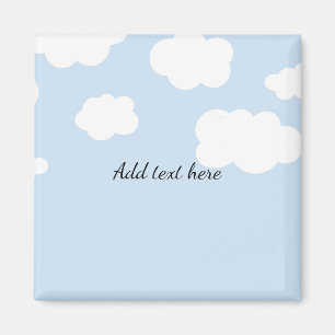 Blue Sky, Fluffy White Clouds Template Magnet