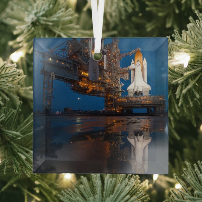 Blue Sky for Space Shuttle Atlantis Launch Glass Tree Decoration (Insitu)