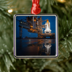 Blue Sky for Space Shuttle Atlantis Launch Metal Ornament