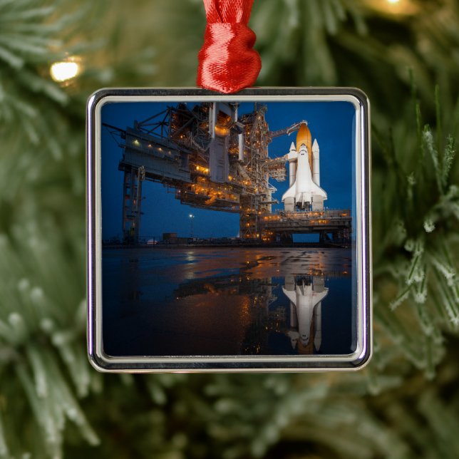 Blue Sky for Space Shuttle Atlantis Launch Metal Ornament (Tree)