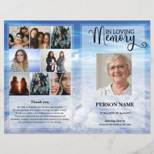 Blue sky Funeral Program template