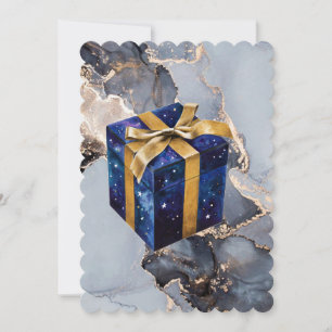 Blue sky gift box b birthday invitation