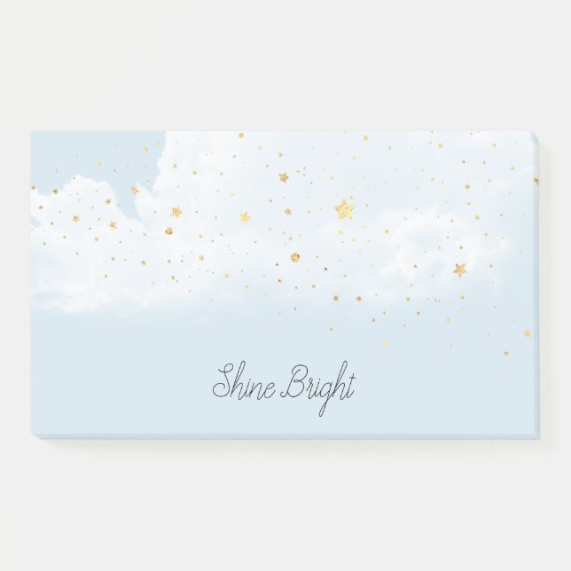Blue Sky Gold Stars Post-it Notes (Front)