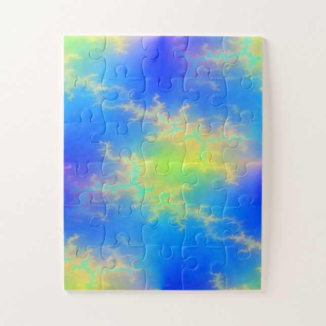 Blue Sky & Golden Yellow Lightning Bolts Jigsaw Puzzle (Vertical)