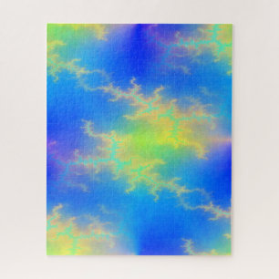 Blue Sky & Golden Yellow Lightning Bolts Jigsaw Puzzle