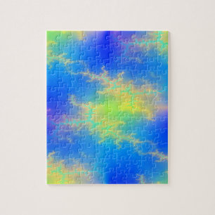 Blue Sky & Golden Yellow Lightning Bolts Jigsaw Puzzle