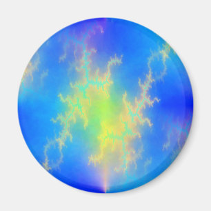 Blue Sky & Golden Yellow Lightning Bolts Magnet