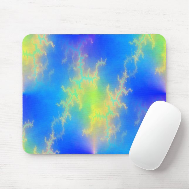 Blue Sky & Golden Yellow Lightning Bolts Mouse Pad (With Mouse)