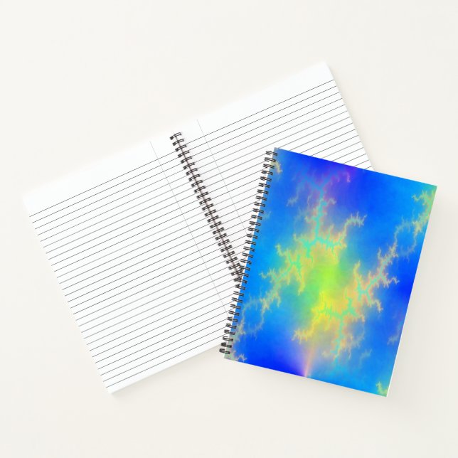 Blue Sky & Golden Yellow Lightning Bolts Notebook (Inside)
