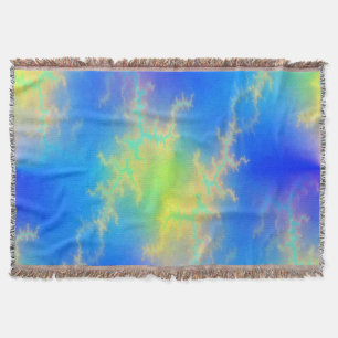 Blue Sky & Golden Yellow Lightning Bolts Throw Blanket