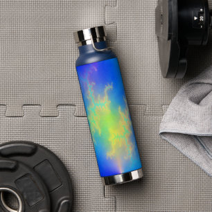 Blue Sky & Golden Yellow Lightning Bolts Water Bottle