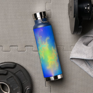 Blue Sky & Golden Yellow Lightning Bolts Water Bottle