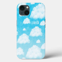 Blue Sky Gradient White Clouds Personalised
