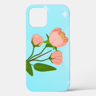 Blue sky gradient with blooming spring branch iPhone 12 pro case