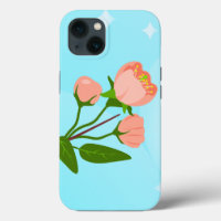 Blue sky gradient with blooming spring branch