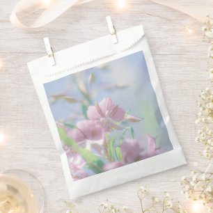 Blue Sky Green Plant Leaves Purple Flowers Favour Bag