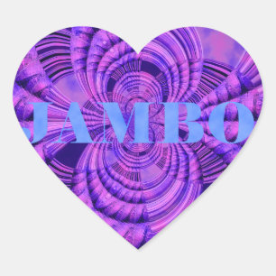 Blue Sky Hakuna Matata Kenya Giraffe  Woven Art  C Heart Sticker