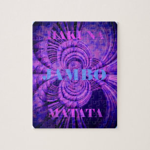 Blue Sky Hakuna Matata Kenya Giraffe  Woven Art  C Jigsaw Puzzle