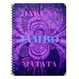 Blue Sky Hakuna Matata Kenya Giraffe  Woven Art  C Notebook