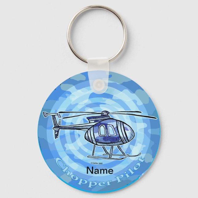 Blue Sky Helicopter Key Ring (Front)