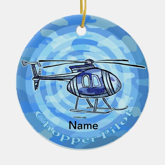 Blue Sky Helicopter   ornament (Front)