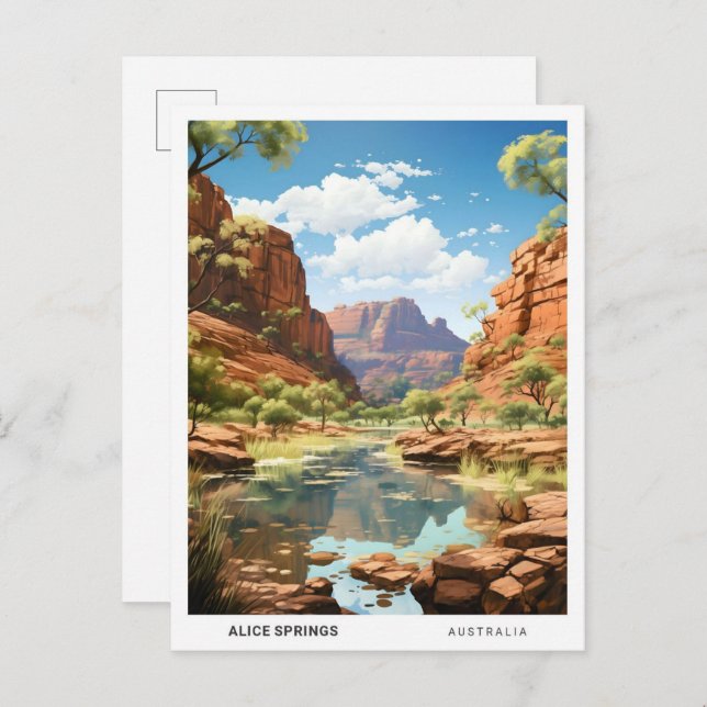 Blue Sky in Alice Springs Australia Travel  Postcard (Front/Back)