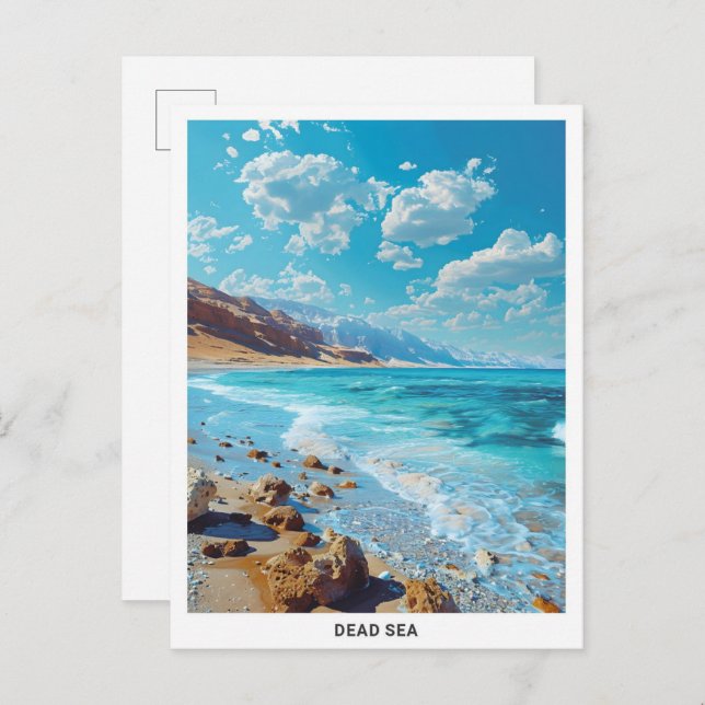 Blue Sky in Dead Sea Vintage Travel  Postcard (Front/Back)