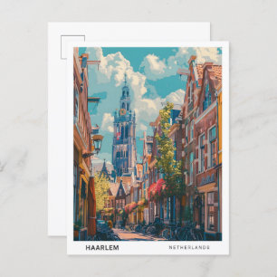 Blue Sky in Haarlem Netherlands Vintage Travel  Postcard