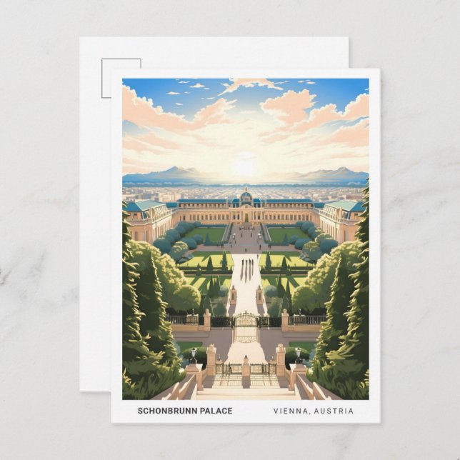 Blue Sky in Schonbrunn Palace Vienna Austria Postcard (Front/Back)