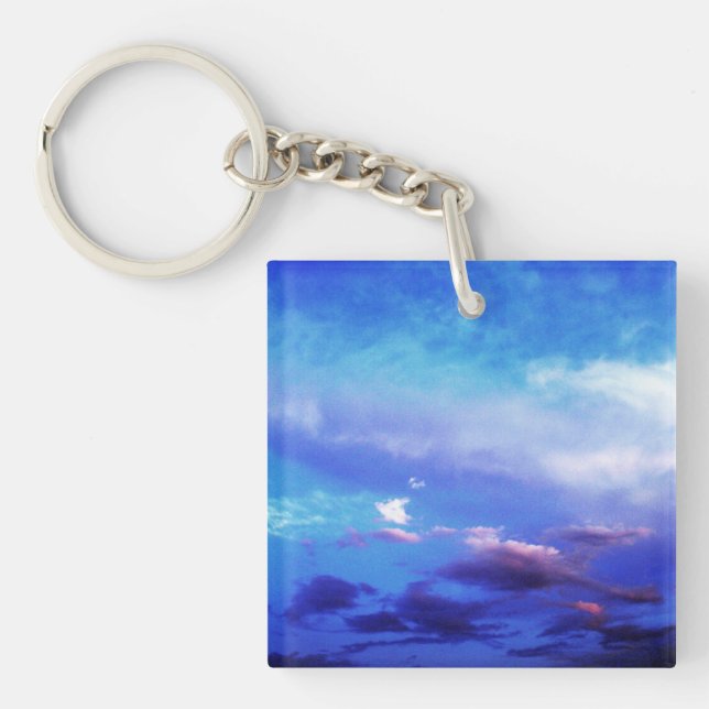 Blue Sky Landscape Photography Art Key Ring (Front)