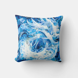 Blue Sky Mosaic Dragon Cushion