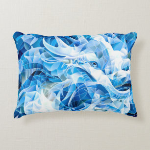 Blue Sky Mosaic Dragon  Decorative Cushion
