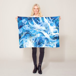 Blue Sky Mosaic Dragon  Fleece Blanket
