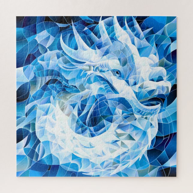 Blue Sky Mosaic Dragon  Jigsaw Puzzle (Vertical)