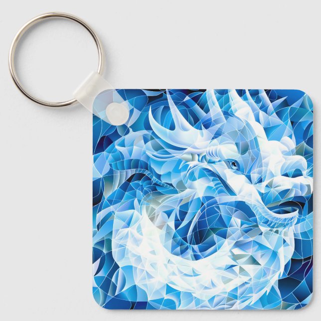 Blue Sky Mosaic Dragon Key Ring (Front)
