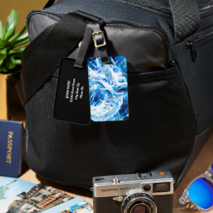 Blue Sky Mosaic Dragon  Luggage Tag