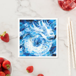 Blue Sky Mosaic Dragon Napkin