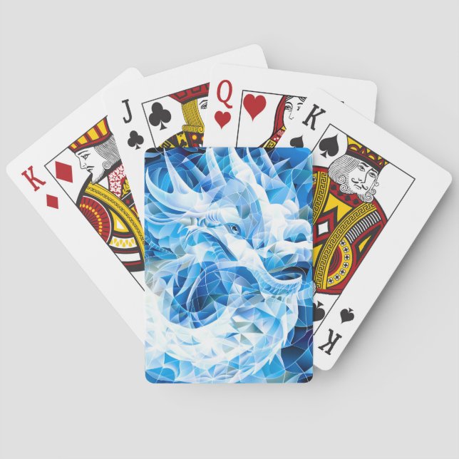 Blue Sky Mosaic Dragon  Playing Cards (Back)