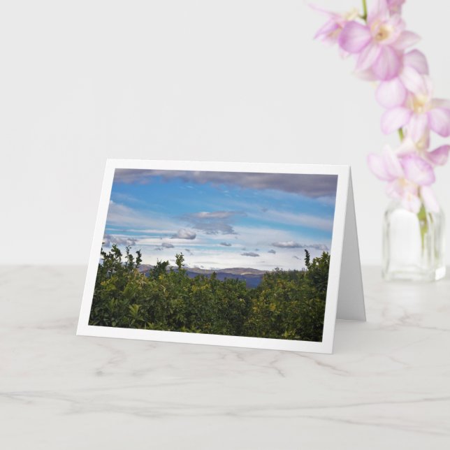 Blue Sky Mountains Landscape Card (Orchid)