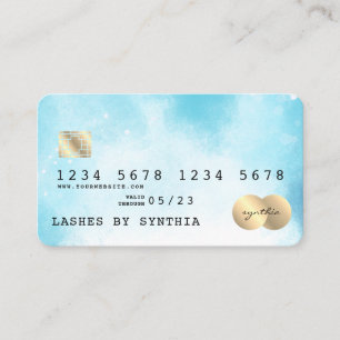 Blue Sky Ocean Watercolor Credit Card summer beach