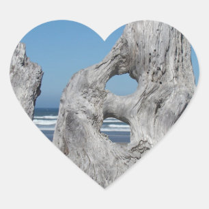 Blue Sky Ocean waves stickers heart shaped