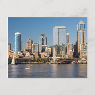 Blue sky over the Elliott Bay waterfront Postcard