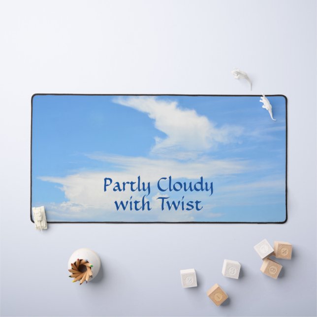 Blue Sky Partly Cloudy with a Twist Customisable Desk Mat (Kids Table)