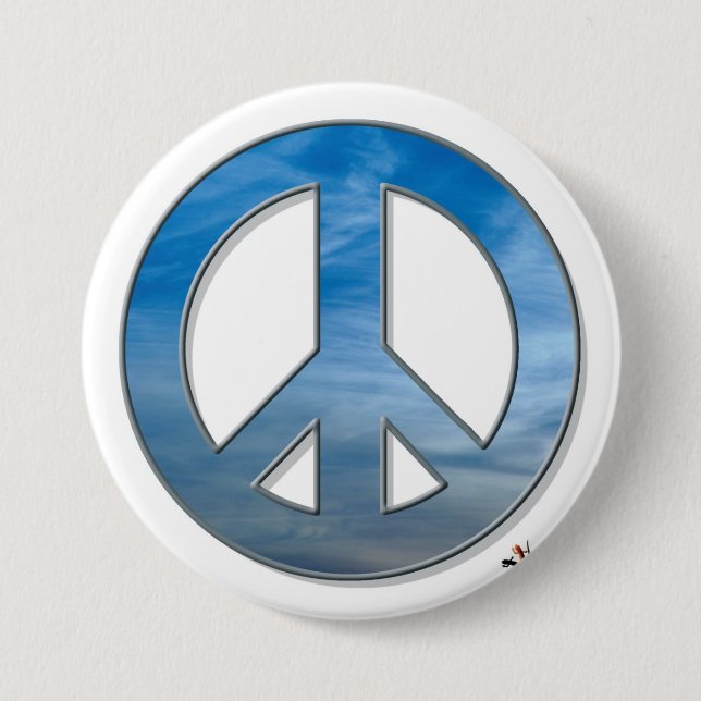 Blue Sky Peace Button (Front)