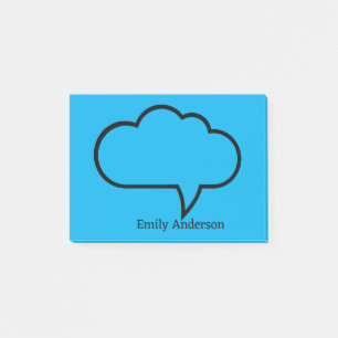 Blue sky Personalized Name Talk Bubble Post-it Notes